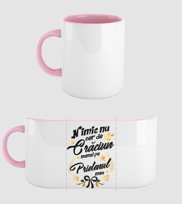 nimic nu cer de Crăciun, numai pe prietenul meu model roz deschis pe tricou