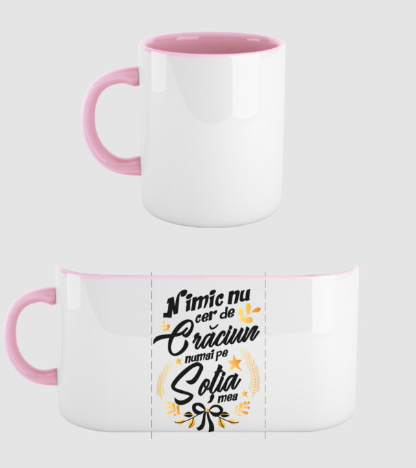 nimic nu cer de Crăciun, numai pe soția mea model roz deschis pe tricou
