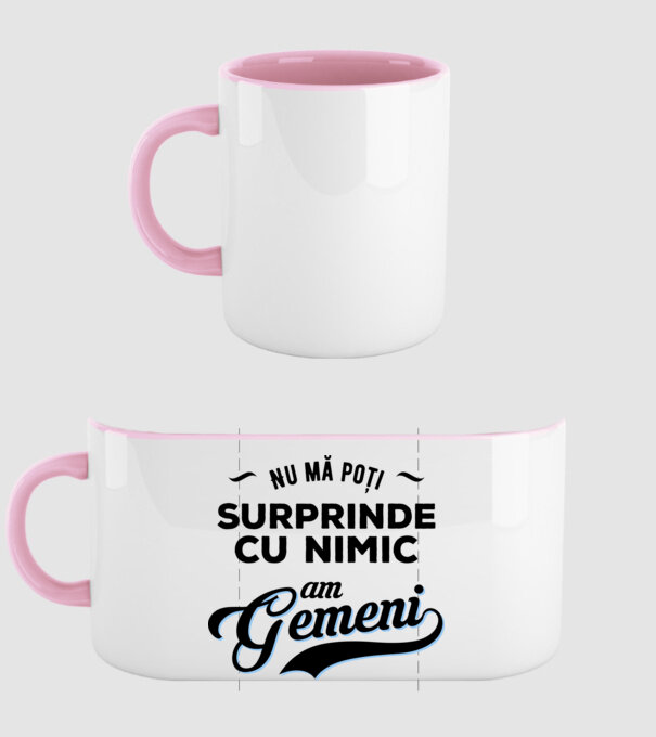 Nu mă poți surprinde cu nimic, am gemeni model roz deschis pe tricou