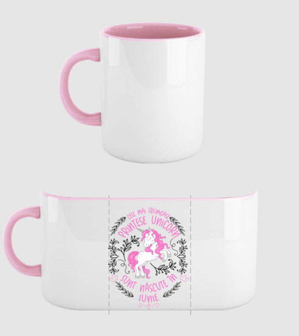 Cele mai frumoase prințese unicorn sunt născute în Iunie model roz deschis pe tricou