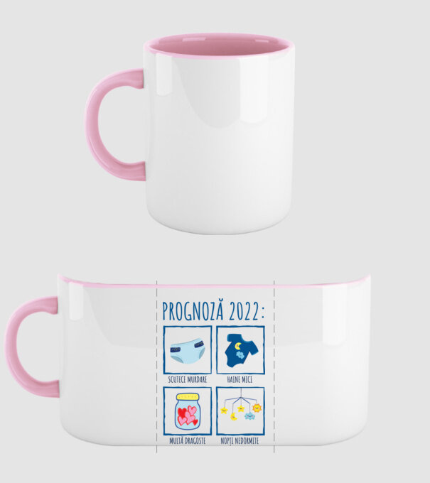 Prognoză 2022: scutece murdare, haine mici, multă dragoste, nopți nedormite model roz deschis pe tricou