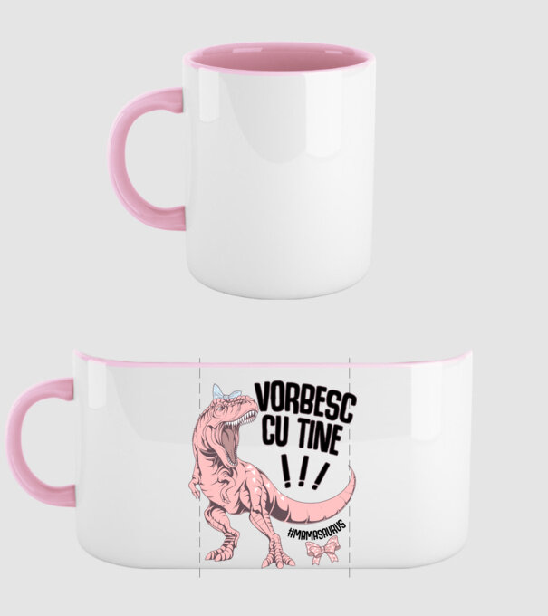 Vorbesc cu tine! #mamasaurus model roz deschis pe tricou