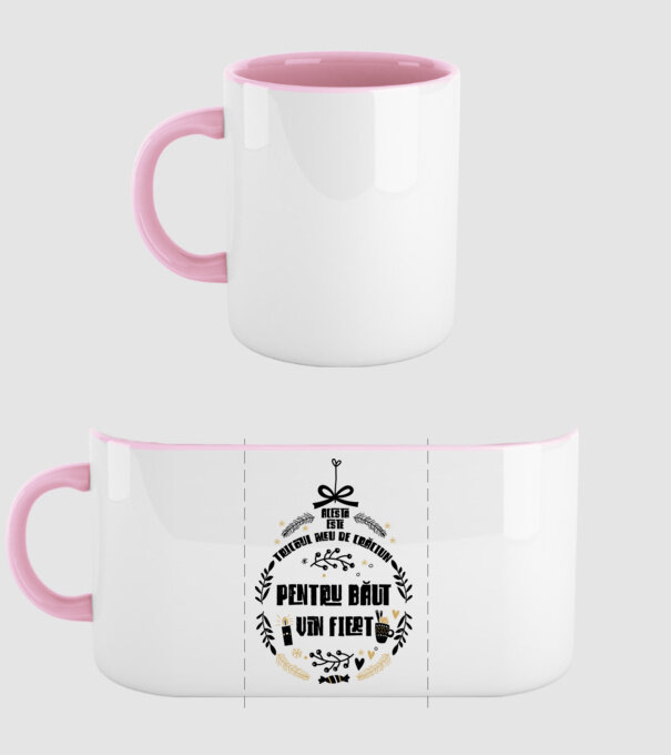acesta este tricoul meu de Crăciun_pentru băut vin fiert model roz deschis pe tricou