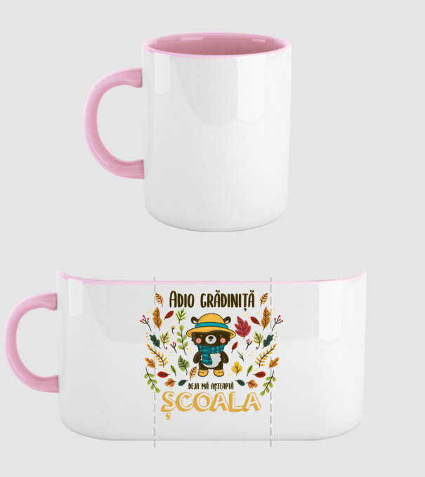 Adio grădiniță, acum sunt deja școlar model roz deschis pe tricou