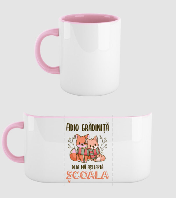 Adio grădiniță, deja mă așteaptă școala model roz deschis pe tricou