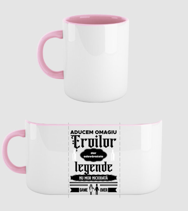 aducem omagiu eroilor, dar adevăratele legende nu mor niciodată model roz deschis pe tricou