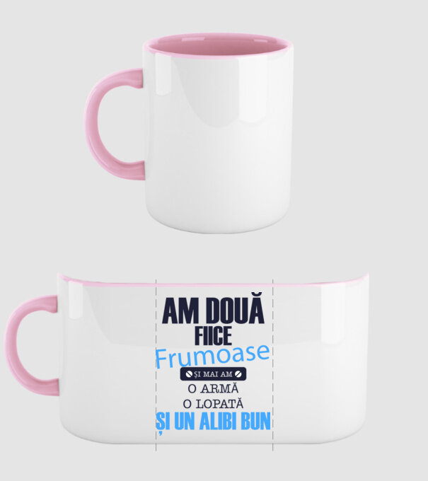 Am Două fiice frumoase și mai am o armă, o lopată și un alibi bun model roz deschis pe tricou