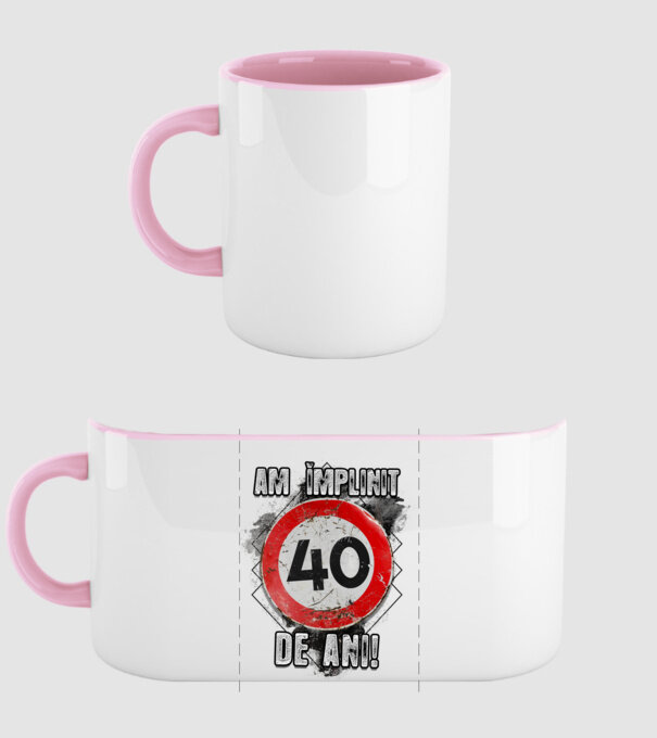 Am împlinit 40 de ani! model roz deschis pe tricou