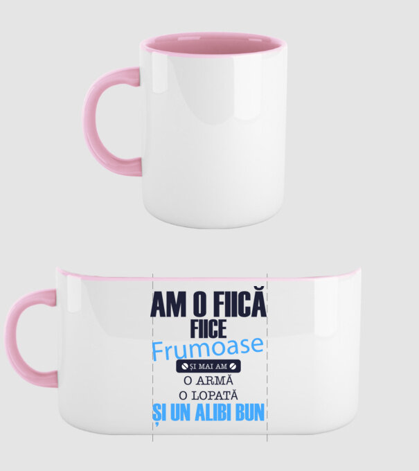 Am o fiică frumoasă și mai am o armă, o lopată și un alibi bun model roz deschis pe tricou