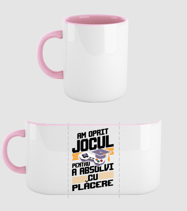 Am oprit jocul absolvent alb model roz deschis pe tricou