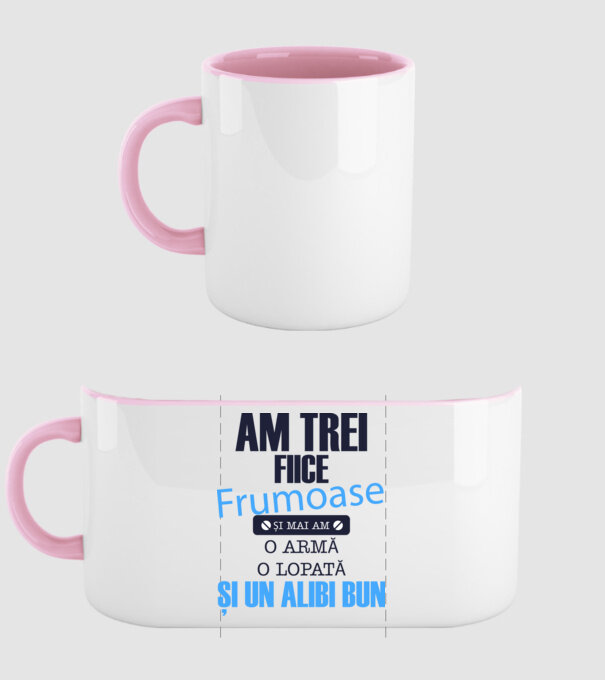 Am Trei fiice frumoase și mai am o armă, o lopată și un alibi bun model roz deschis pe tricou