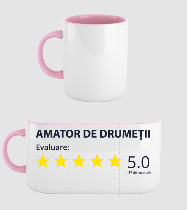 amator de drumeții evaluare model roz deschis pe tricou