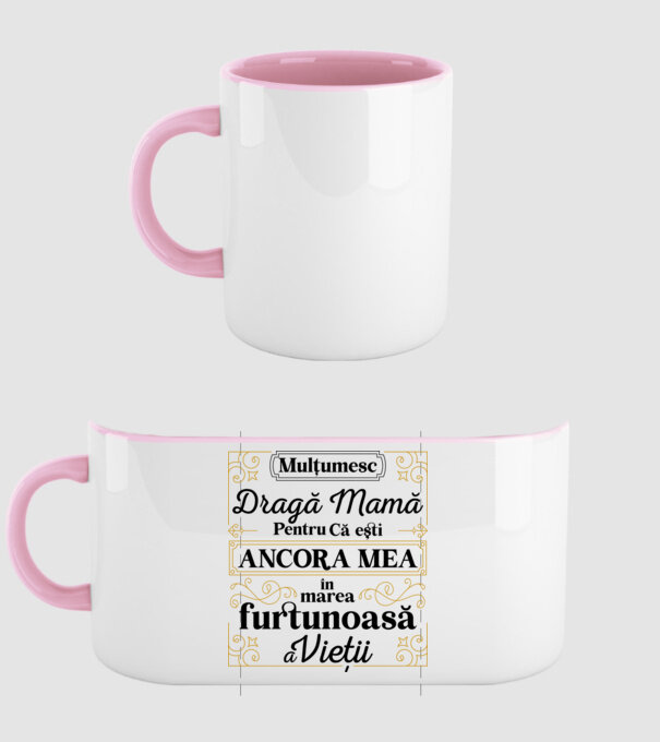 Ancora mea model roz deschis pe tricou