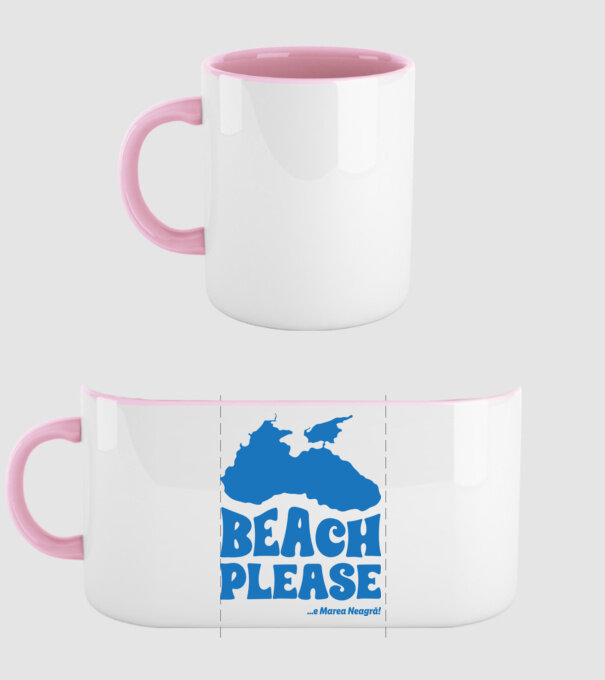 Beach please, e Marea Neagră! model roz deschis pe tricou