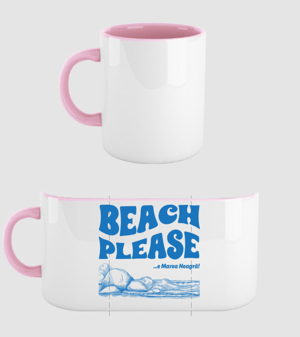 Beach please, e Marea Neagră! model roz deschis pe tricou