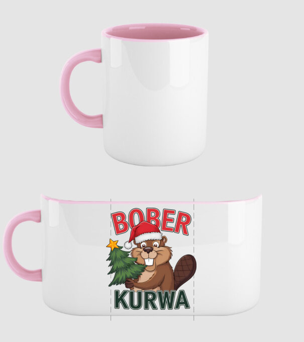 Bober kurwa Christmas model roz deschis pe tricou