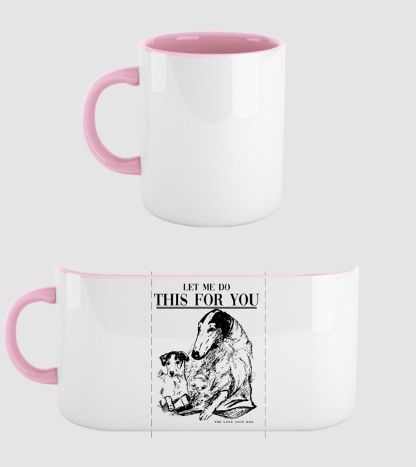 BORZOI Elagant model roz deschis pe tricou