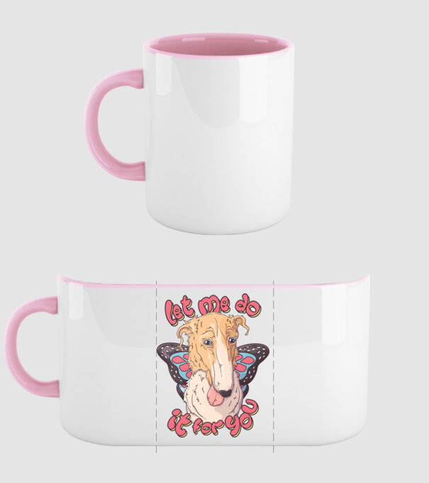 BORZOI let me do it for you fairy model roz deschis pe tricou
