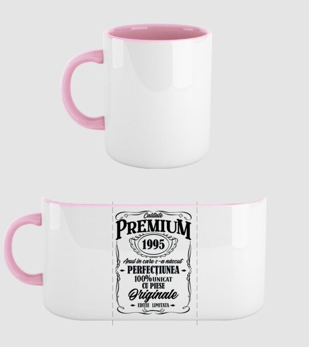 calitate premium -1995 - anul în care s-a născut - perfecțiunea - 100% unicat, cu piese originale, ediție limitată model roz deschis pe tricou