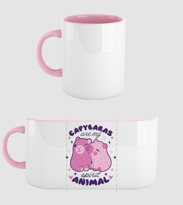 Capybaras are my spirit animal model roz deschis pe tricou