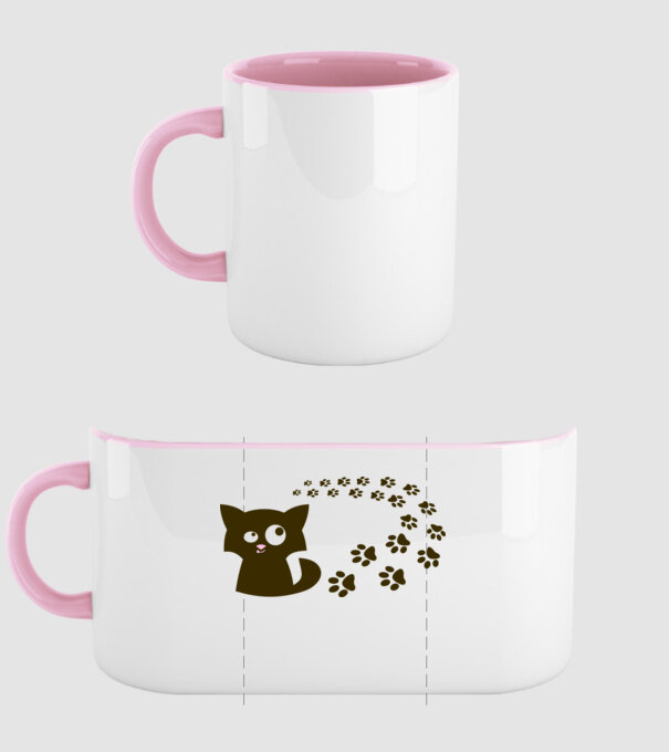 Cat model roz deschis pe tricou