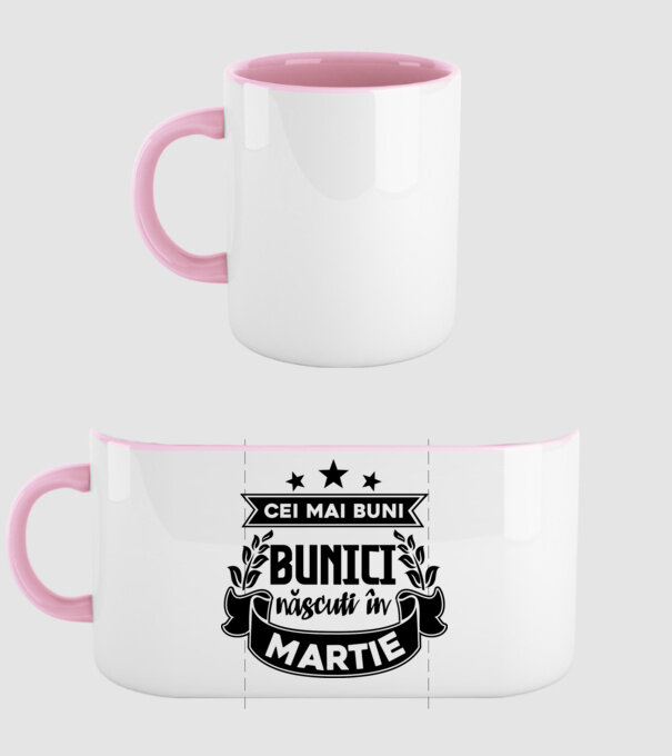 Cei mai BUNI BUNICI sunt născuți în Martie model roz deschis pe tricou