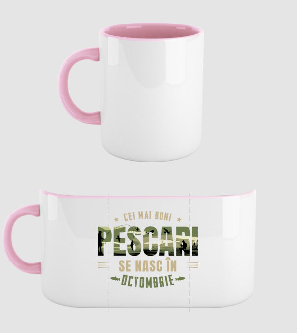 Cei mai buni pescari se nasc în octombrie model roz deschis pe tricou