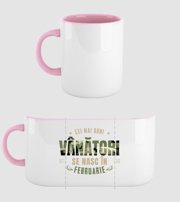 Cei mai buni vânători se nasc în februarie model roz deschis pe tricou