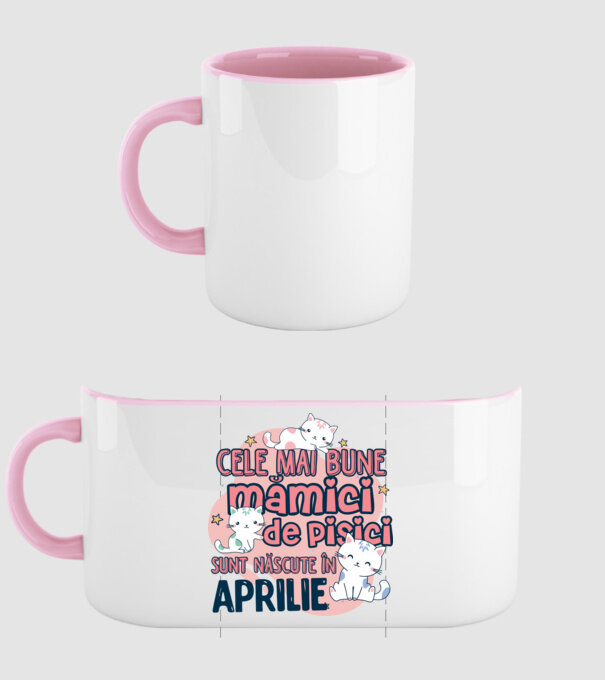 Cele mai bune mămici de pisici Aprilie model roz deschis pe tricou
