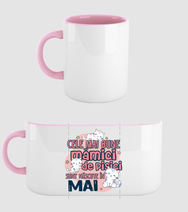 Cele mai bune mămici de pisici Mai model roz deschis pe tricou