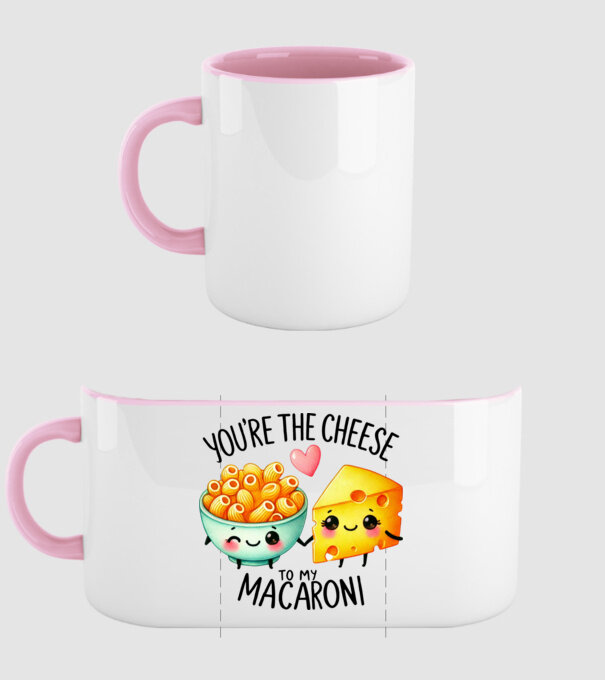 Cheese to my Macaroni model roz deschis pe tricou