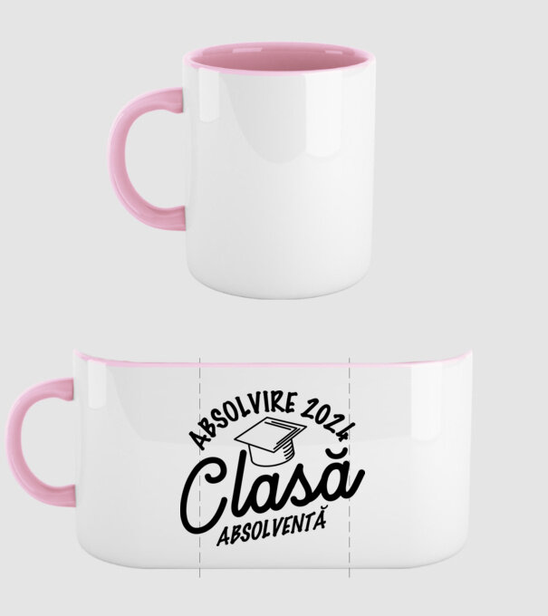 Clasă absolventă model roz deschis pe tricou