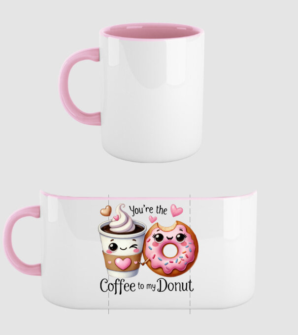 Coffee to my Donut model roz deschis pe tricou
