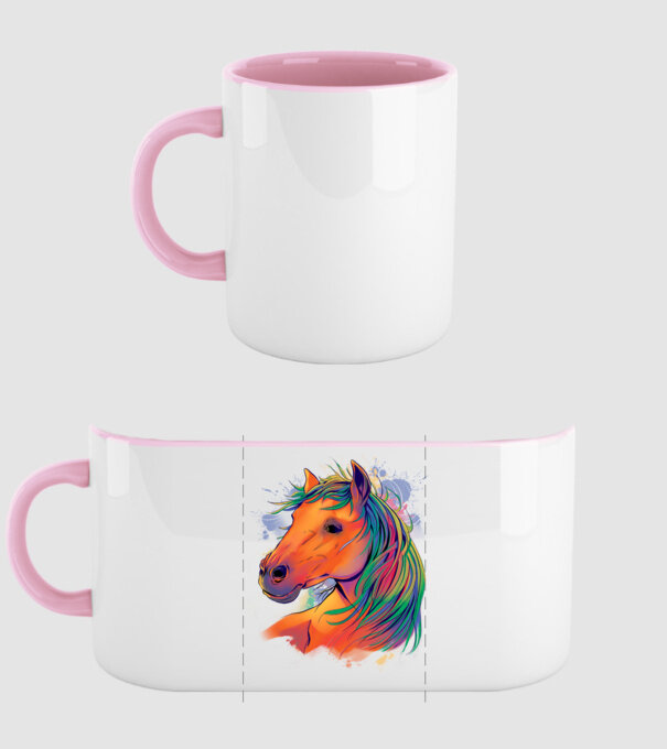 Colorful Horse model roz deschis pe tricou