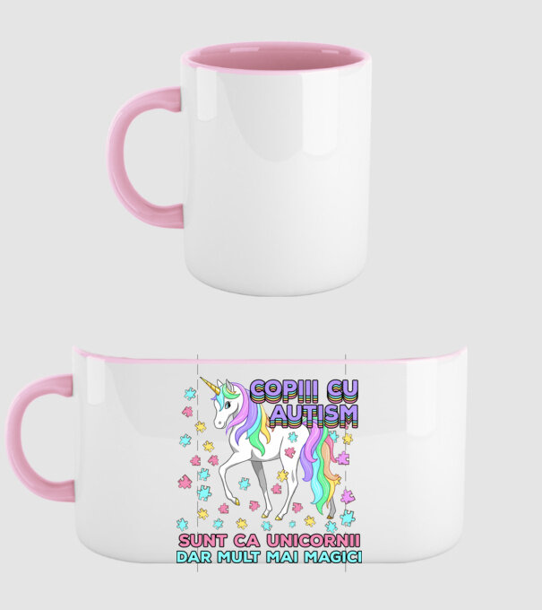 Copiii cu autism sunt ca unicornii, dar mult mai magici model roz deschis pe tricou