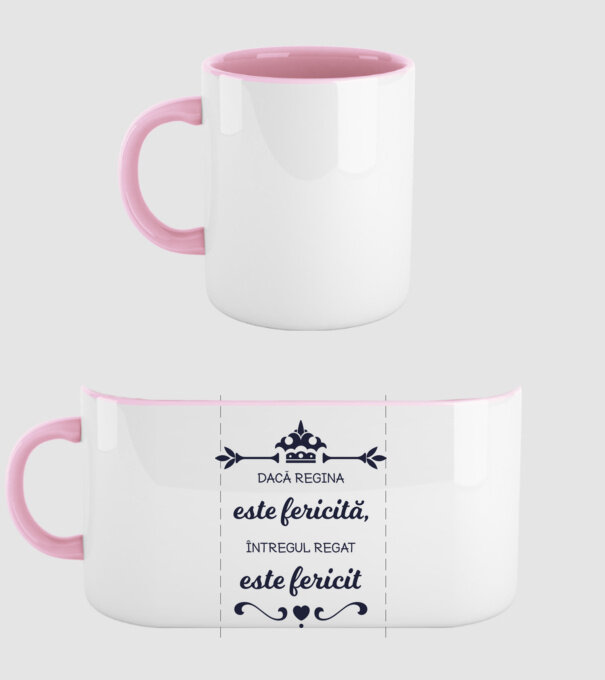 dacă regina este fericită, întregul regat este fericit model roz deschis pe tricou