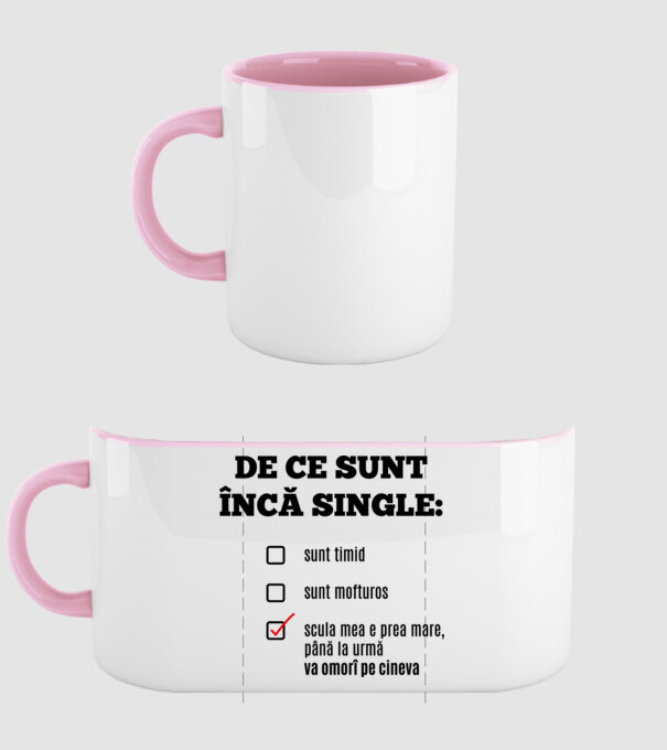 De ce sunt încă single: sunt timid, - sunt mofturos - scula mea e prea mare, până la urmă va omorî pe cineva model roz deschis pe tricou