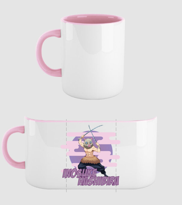 Demon Slayer Inosuke model roz deschis pe tricou
