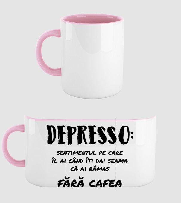 depresie: sentimentul pe care îl ai când îți dai seama că ai rămas fără cafea model roz deschis pe tricou