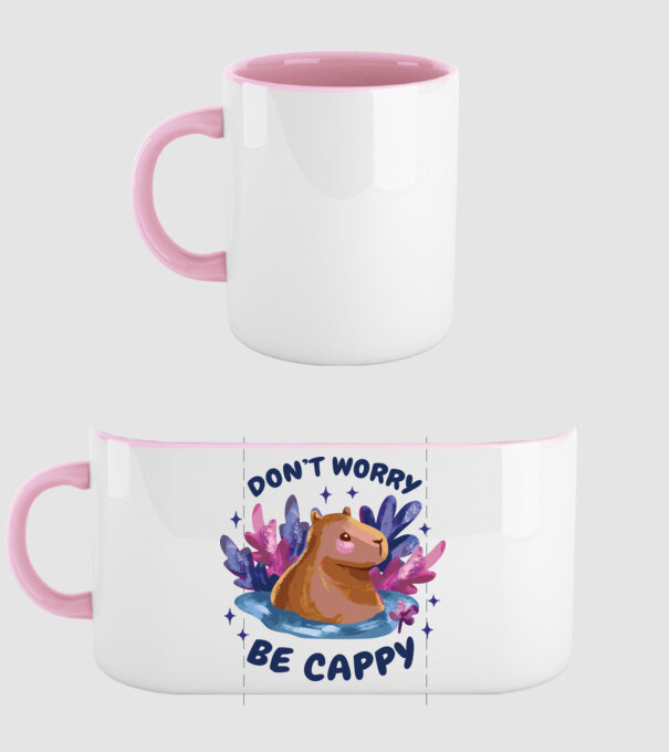 Don't worry be Cappy - capibară model roz deschis pe tricou