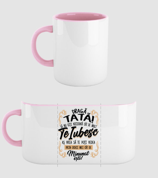 Dragă meu tată model roz deschis pe tricou