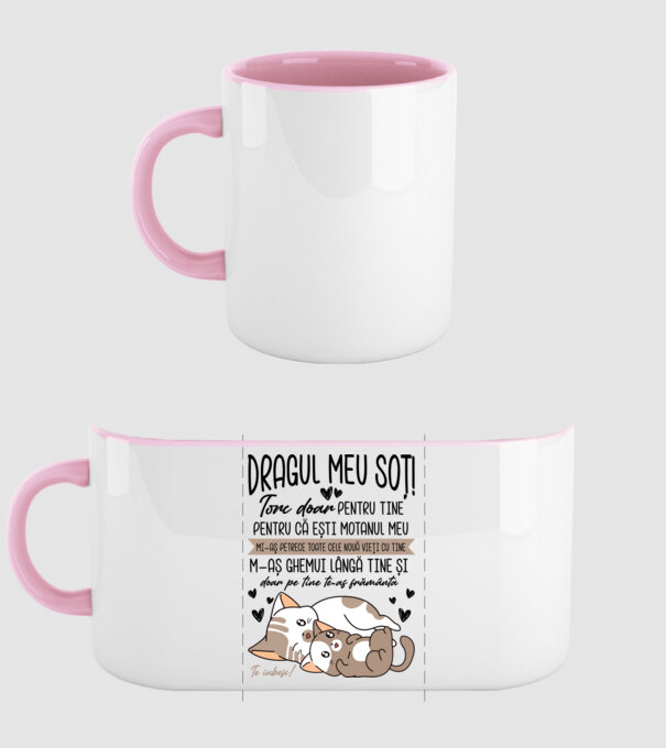 Dragul meu soț! torc doar pentru tine model roz deschis pe tricou