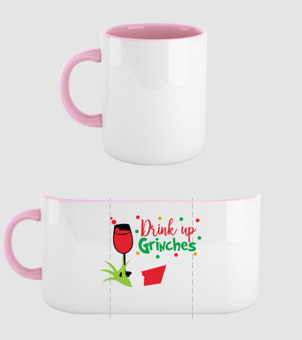 Drink up Grinches model roz deschis pe tricou