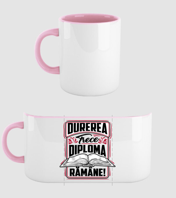 Durerea trece_diploma rămâne  model roz deschis pe tricou