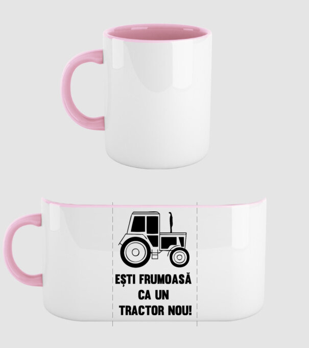 ești frumoasă ca un tractor nou! model roz deschis pe tricou