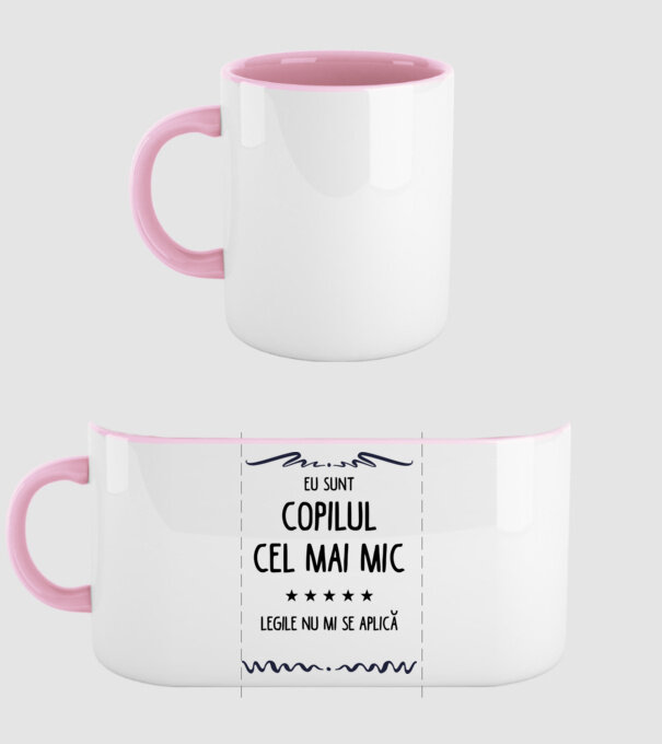 Eu sunt copilul cel mai mic, legile nu mi se aplică model roz deschis pe tricou