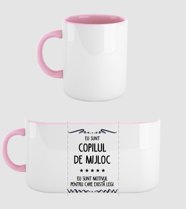 Eu sunt copilul de mijloc, eu sunt motivul pentru care există legi. model roz deschis pe tricou