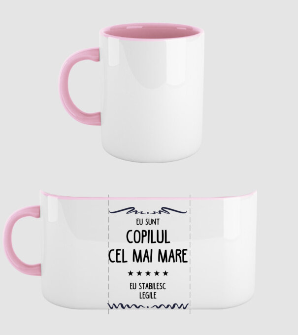 Eu sunt copilul cel mai mare, eu stabilesc legile model roz deschis pe tricou