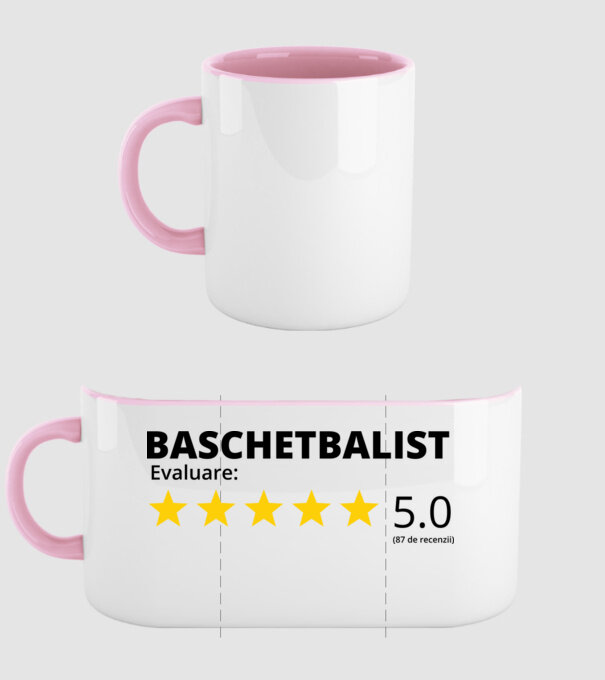 Evaluare 5 BASCHETBALIST model roz deschis pe tricou