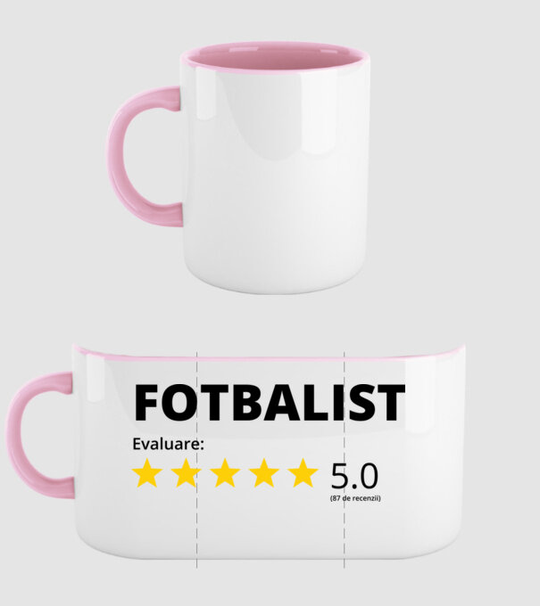 Evaluare 5 FOTBALIST model roz deschis pe tricou